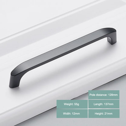 Simple Style Cabinet Handles Zinc Alloy Modern Drawer Pulls Matte Black Hardware Pulls
