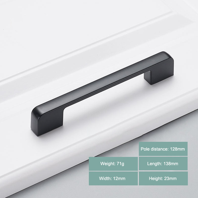 Simple Style Cabinet Handles Zinc Alloy Modern Drawer Pulls Matte Black Hardware Pulls