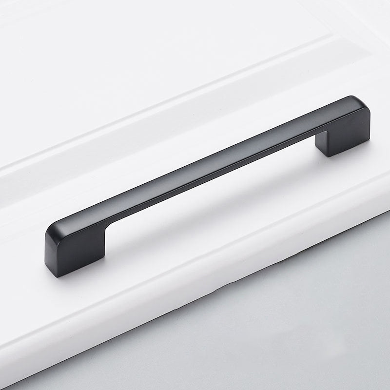 Simple Style Cabinet Handles Zinc Alloy Modern Drawer Pulls Matte Black Hardware Pulls