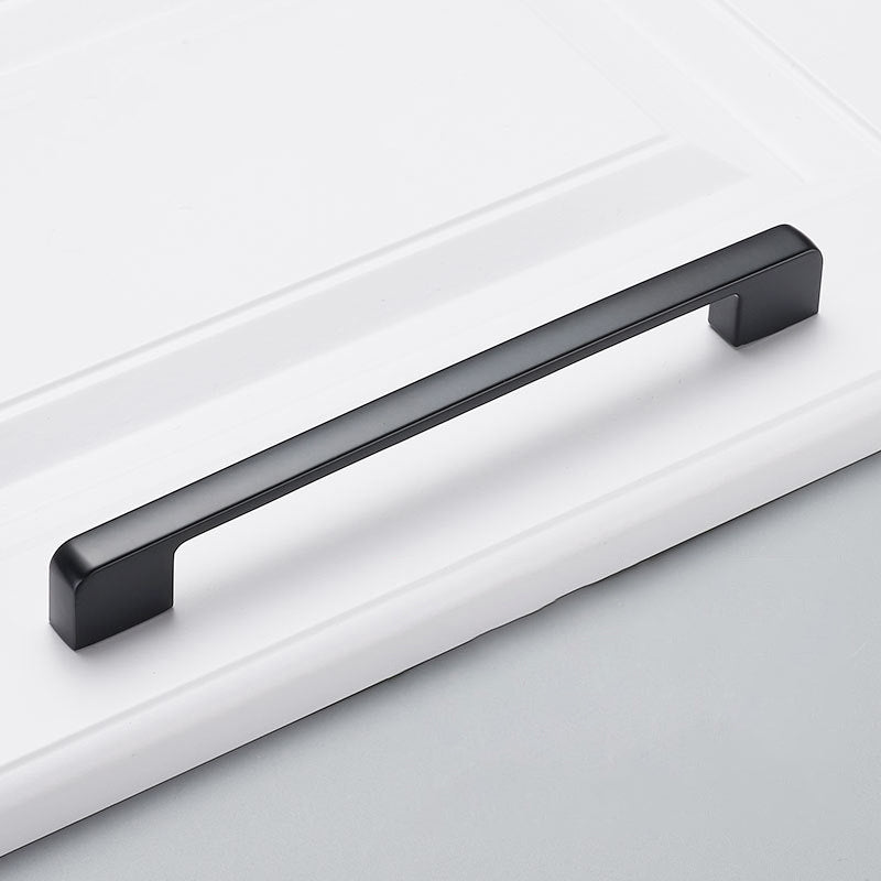 Simple Style Cabinet Handles Zinc Alloy Modern Drawer Pulls Matte Black Hardware Pulls