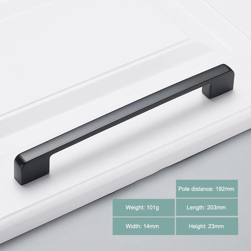 Simple Style Cabinet Handles Zinc Alloy Modern Drawer Pulls Matte Black Hardware Pulls