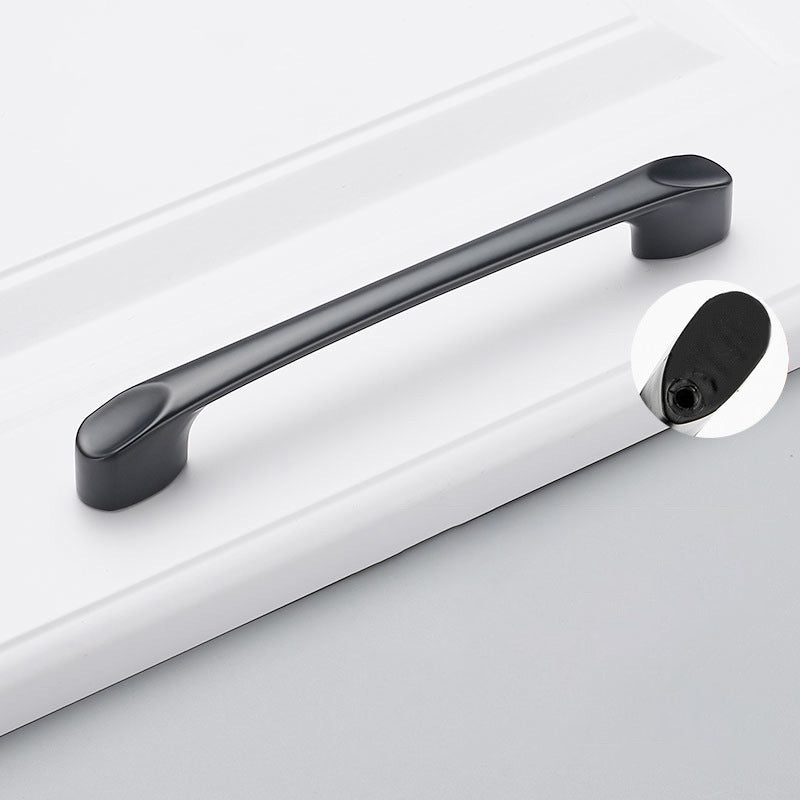 Simple Style Cabinet Handles Zinc Alloy Modern Drawer Pulls Matte Black Hardware Pulls