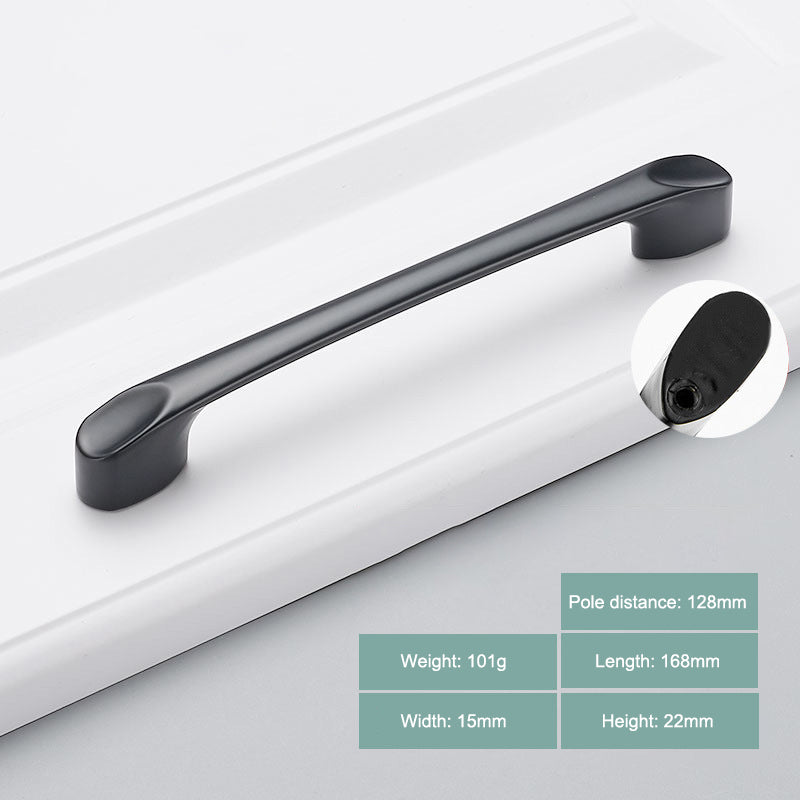 Simple Style Cabinet Handles Zinc Alloy Modern Drawer Pulls Matte Black Hardware Pulls
