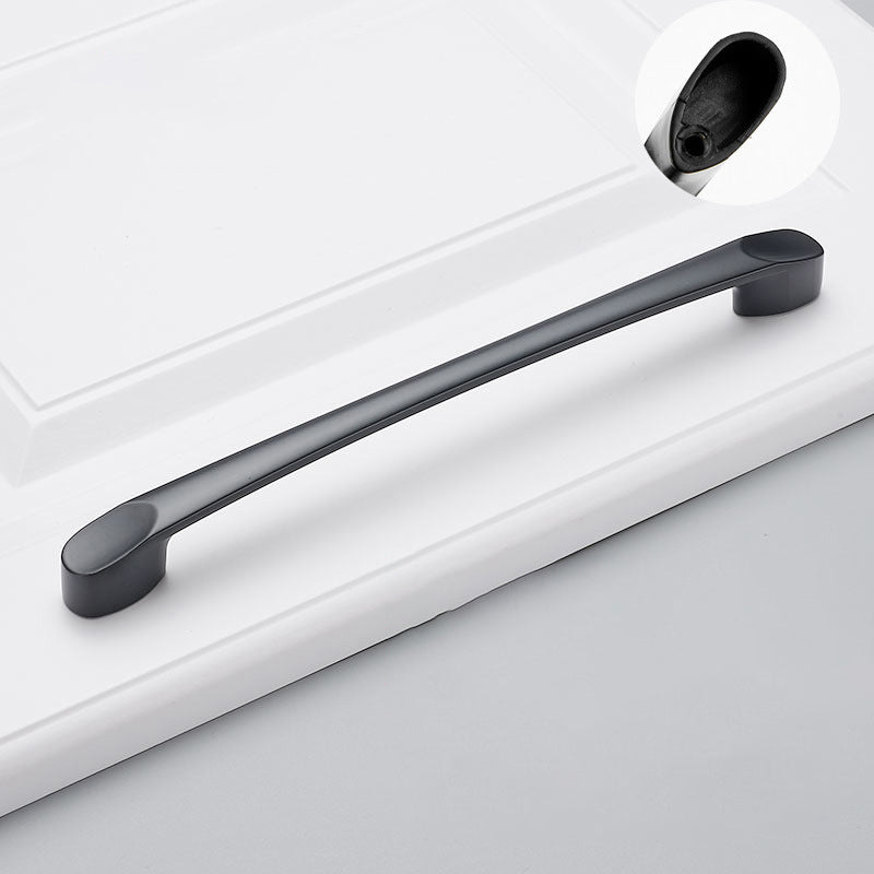 Simple Style Cabinet Handles Zinc Alloy Modern Drawer Pulls Matte Black Hardware Pulls