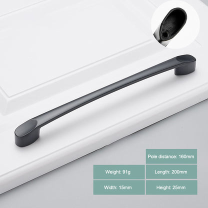 Simple Style Cabinet Handles Zinc Alloy Modern Drawer Pulls Matte Black Hardware Pulls