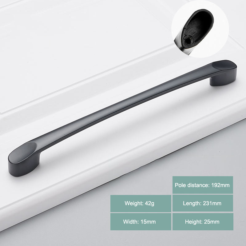 Simple Style Cabinet Handles Zinc Alloy Modern Drawer Pulls Matte Black Hardware Pulls