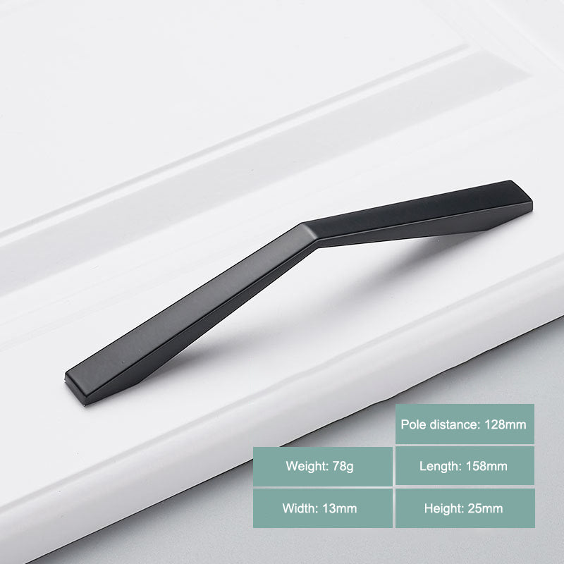 Simple Style Cabinet Handles Zinc Alloy Modern Drawer Pulls Matte Black Hardware Pulls