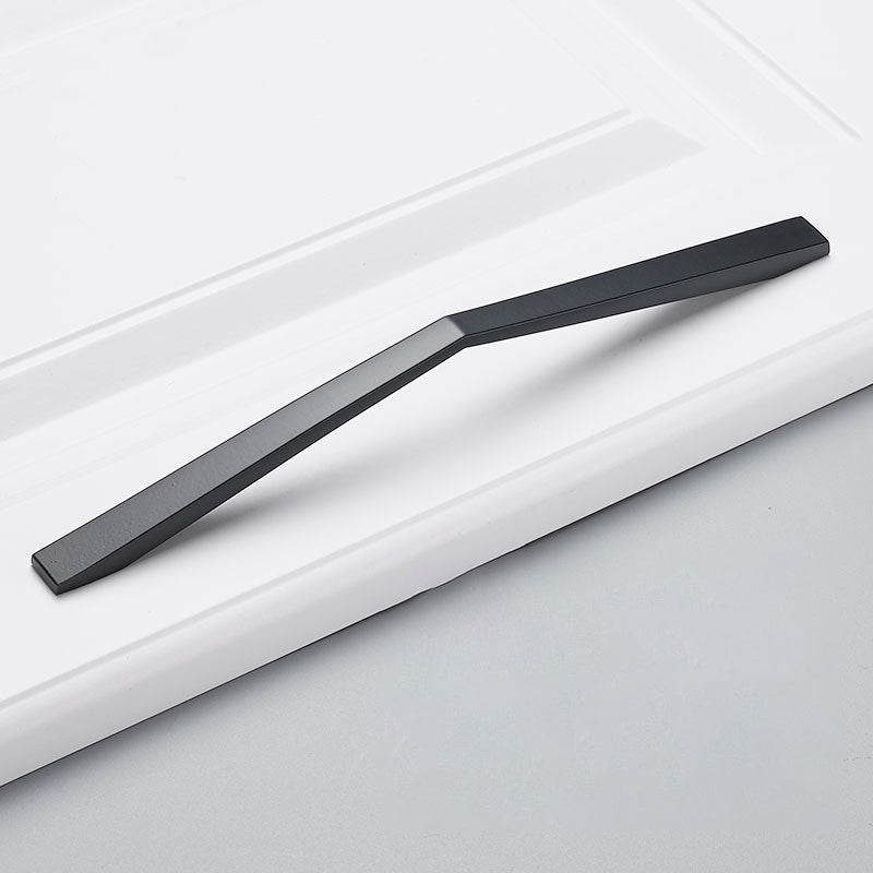 Simple Style Cabinet Handles Zinc Alloy Modern Drawer Pulls Matte Black Hardware Pulls