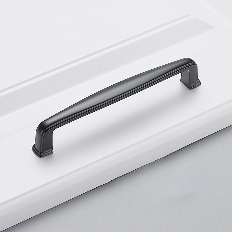 Simple Style Cabinet Handles Zinc Alloy Modern Drawer Pulls Matte Black Hardware Pulls