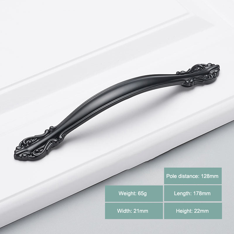 Simple Style Cabinet Handles Zinc Alloy Modern Drawer Pulls Matte Black Hardware Pulls