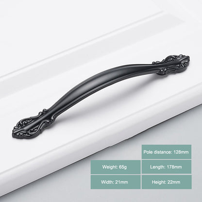Simple Style Cabinet Handles Zinc Alloy Modern Drawer Pulls Matte Black Hardware Pulls