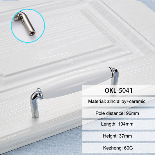 Zinc Alloy + Ceramic Door Pull Handle Cabinet Drawer Wardrobe Cupboard Furniture Handle Knob