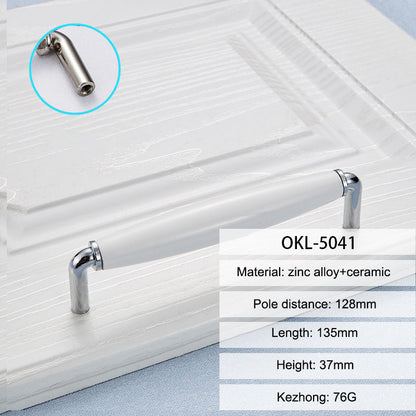 Zinc Alloy + Ceramic Door Pull Handle Cabinet Drawer Wardrobe Cupboard Furniture Handle Knob
