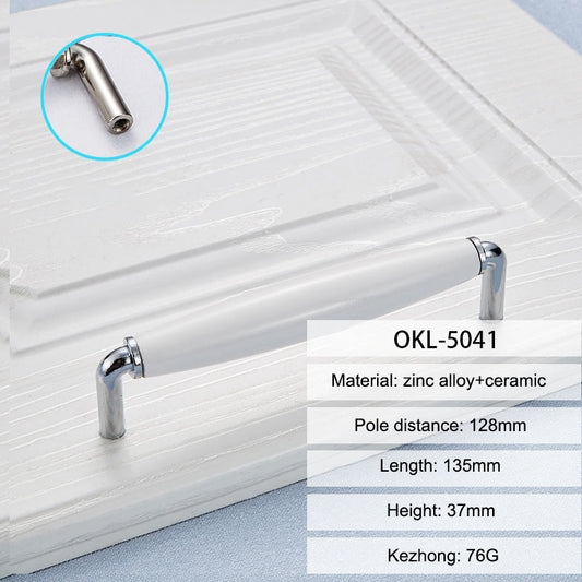 Zinc Alloy + Ceramic Door Pull Handle Cabinet Drawer Wardrobe Cupboard Furniture Handle Knob