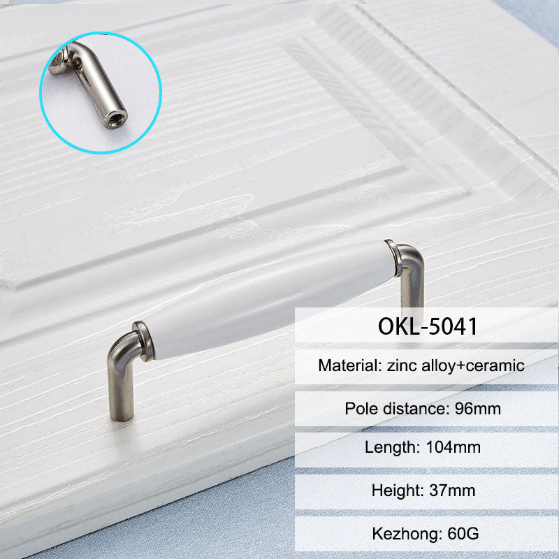 Zinc Alloy + Ceramic Door Pull Handle Cabinet Drawer Wardrobe Cupboard Furniture Handle Knob