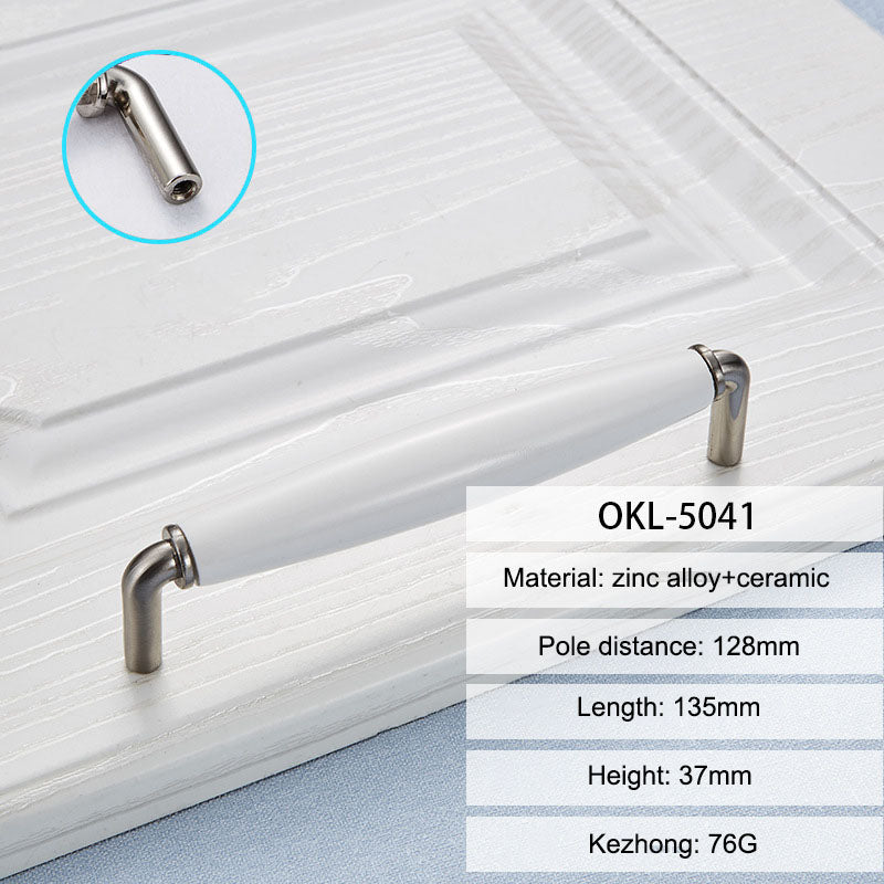 Zinc Alloy + Ceramic Door Pull Handle Cabinet Drawer Wardrobe Cupboard Furniture Handle Knob