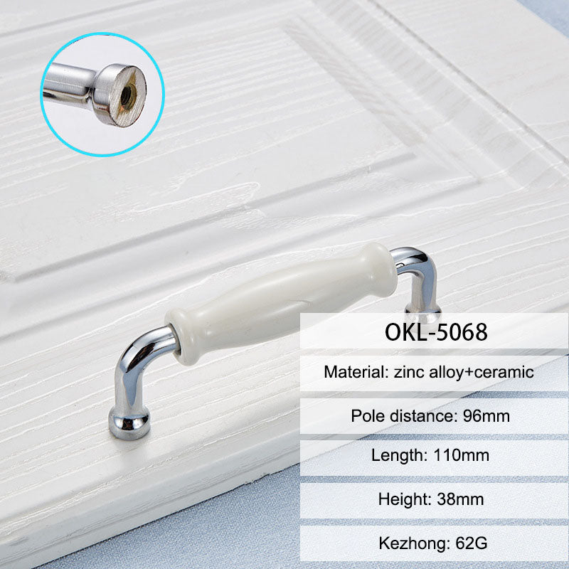 Zinc Alloy + Ceramic Door Pull Handle Cabinet Drawer Wardrobe Cupboard Furniture Handle Knob