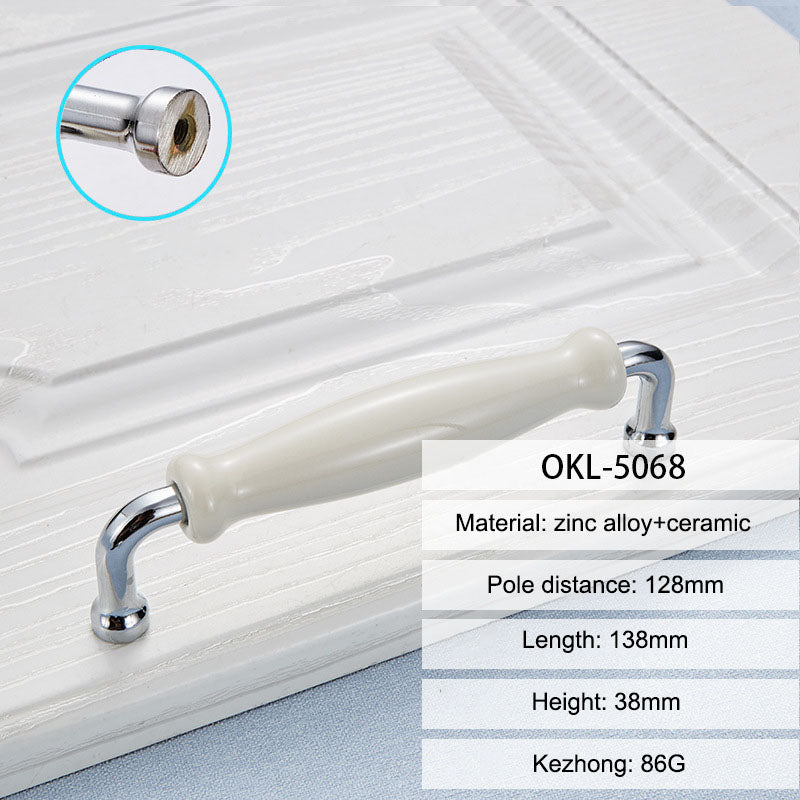 Zinc Alloy + Ceramic Door Pull Handle Cabinet Drawer Wardrobe Cupboard Furniture Handle Knob