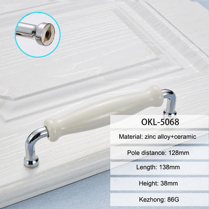 Zinc Alloy + Ceramic Door Pull Handle Cabinet Drawer Wardrobe Cupboard Furniture Handle Knob