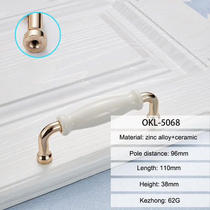 Zinc Alloy + Ceramic Door Pull Handle Cabinet Drawer Wardrobe Cupboard Furniture Handle Knob