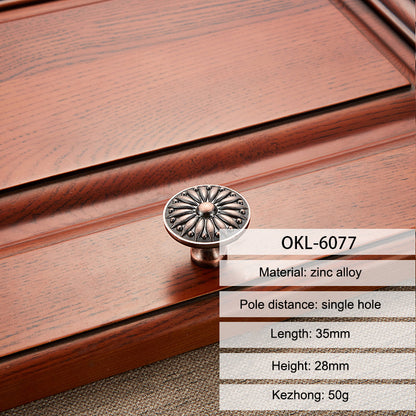 Zinc Alloy Furniture Classical Pull Handle Cabinet Drawer Wardrobe Puller Single Hole Door Knob, 22mm Screw