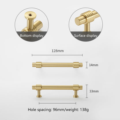 Copper Cabinet Pull Closet Dresser Drawer Pull Handle Replacement with 25mm Screw, 96mm Hole Distance