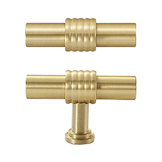 Home Decor Hardware T-shaped Copper Bar Knob Kitchen Bedroom Cabinet Single Screw Hole Pull Handle with 25mm Screw