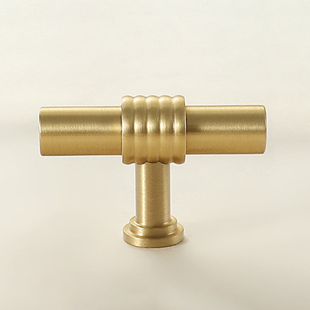 Home Decor Hardware T-shaped Copper Bar Knob Kitchen Bedroom Cabinet Single Screw Hole Pull Handle with 25mm Screw