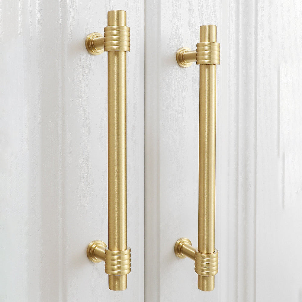 Copper Dresser Pull Kitchen Cabinet Handle Drawer Pull Replacement Home Decorative Hardware with 25mm Screw, 128mm Hole Distance