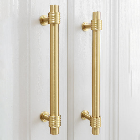 Copper Dresser Pull Kitchen Cabinet Handle Drawer Pull Replacement Home Decorative Hardware with 25mm Screw, 128mm Hole Distance