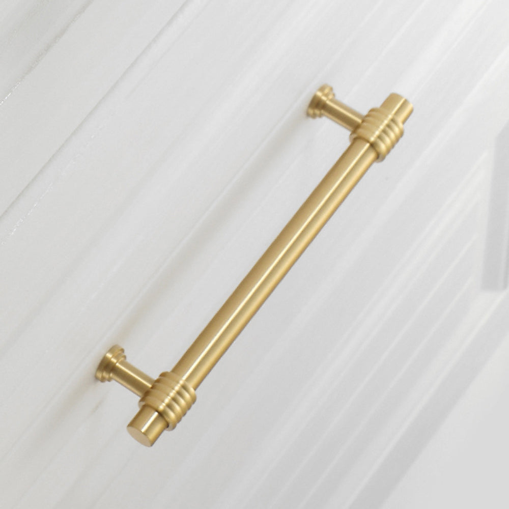 Copper Dresser Pull Kitchen Cabinet Handle Drawer Pull Replacement Home Decorative Hardware with 25mm Screw, 128mm Hole Distance