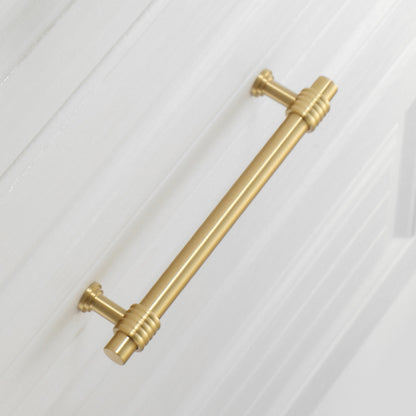 Copper Dresser Pull Kitchen Cabinet Handle Drawer Pull Replacement Home Decorative Hardware with 25mm Screw, 128mm Hole Distance