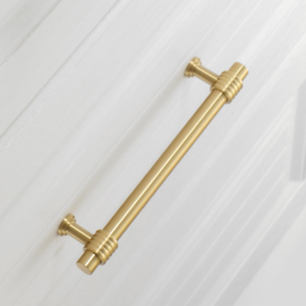 Copper Pull Handle Simple Decoration for Home Cabinet Closet Dresser Drawer 192mm Hole Distance, with 25mm Screw