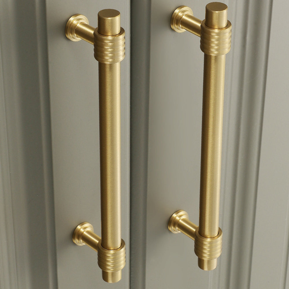 Copper Pull Handle Simple Decoration for Home Cabinet Closet Dresser Drawer 192mm Hole Distance, with 25mm Screw