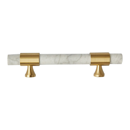 Marble+Brass 188mm Pull Handle Replacement for Home Bedroom Wardrobe Kitchen Cabinet with 25mm Screw, 128mm Hole Distance