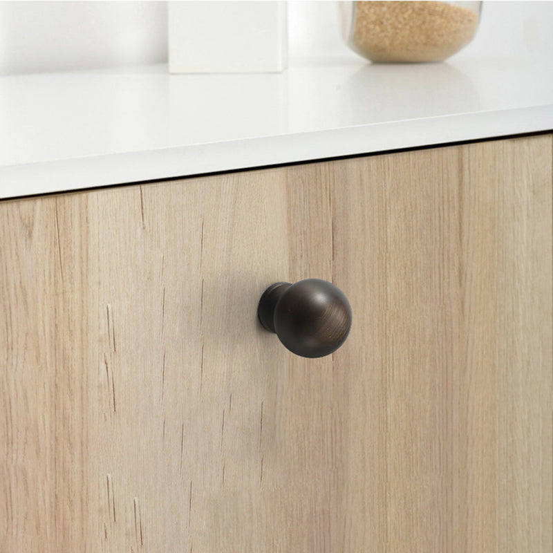 Simple Style Pure Copper Pull Round Cabinet Handle Drawer Wardrobe Knob with 25mm Screw