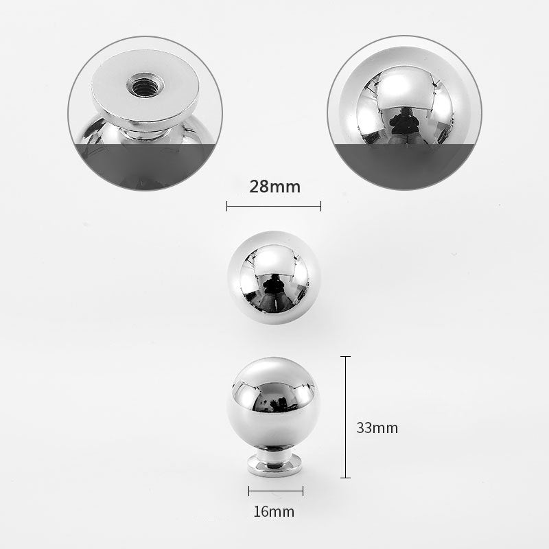 Simple Style Pure Copper Pull Round Cabinet Handle Drawer Wardrobe Knob with 25mm Screw