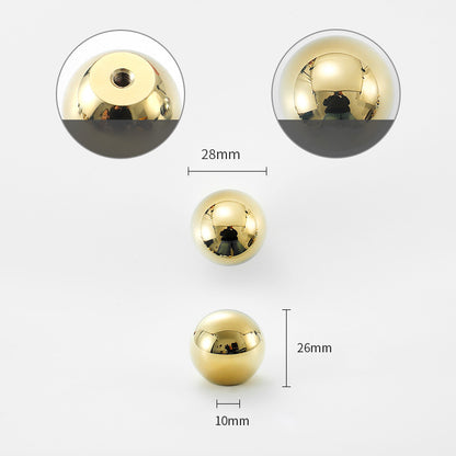 Simple Style Pure Copper Pull Round Cabinet Handle Drawer Wardrobe Knob with 25mm Screw