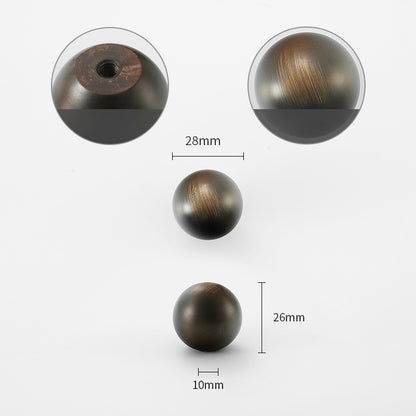 Simple Style Pure Copper Pull Round Cabinet Handle Drawer Wardrobe Knob with 25mm Screw