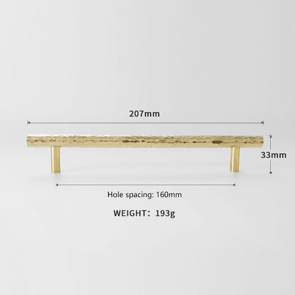 160mm Hole Pitch Hammered Texture Brass Handle Furniture Parts Cabinet Drawer Wardrobe Pull Handle with 25mm Screw