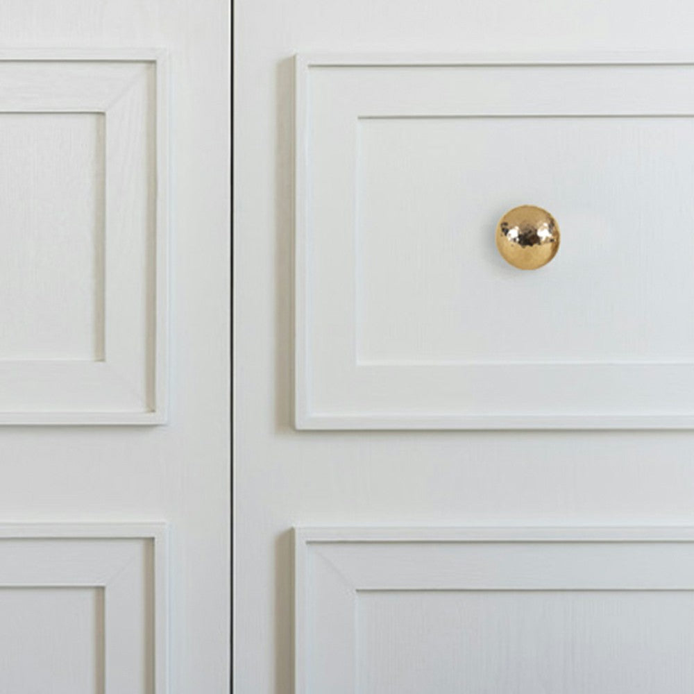 32mm Round Ball Brass Cabinet Handle Hammered Texture Drawer Wardrobe Cupboard Furniture Knob