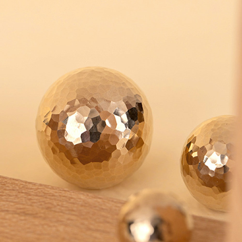 32mm Round Ball Brass Cabinet Handle Hammered Texture Drawer Wardrobe Cupboard Furniture Knob