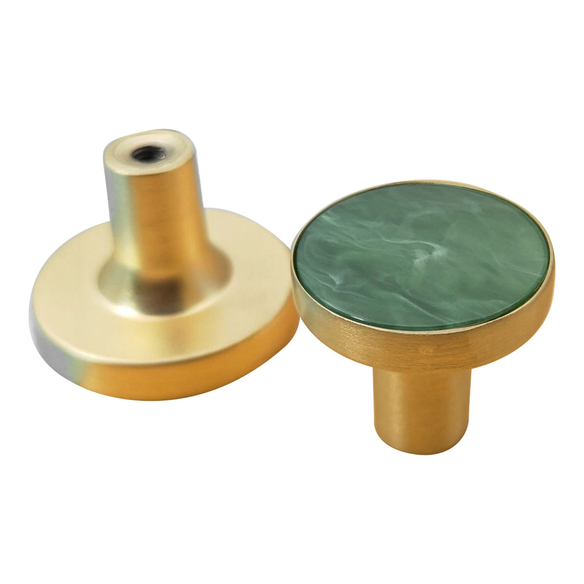 Zinc Alloy Shell Marble Texture Furniture Round Handle Drawer Wardrobe Cabinet Door Knob, 22mm Screw