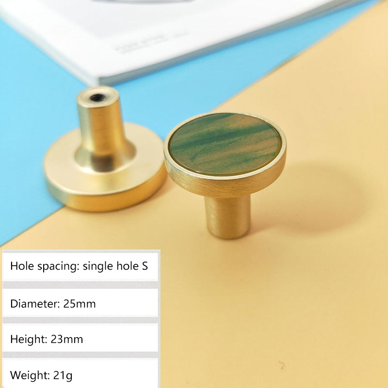 Zinc Alloy Shell Marble Texture Furniture Round Handle Drawer Wardrobe Cabinet Door Knob, 22mm Screw