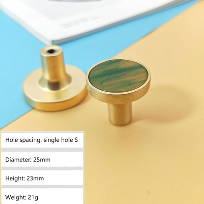 Zinc Alloy Shell Marble Texture Furniture Round Handle Drawer Wardrobe Cabinet Door Knob, 22mm Screw