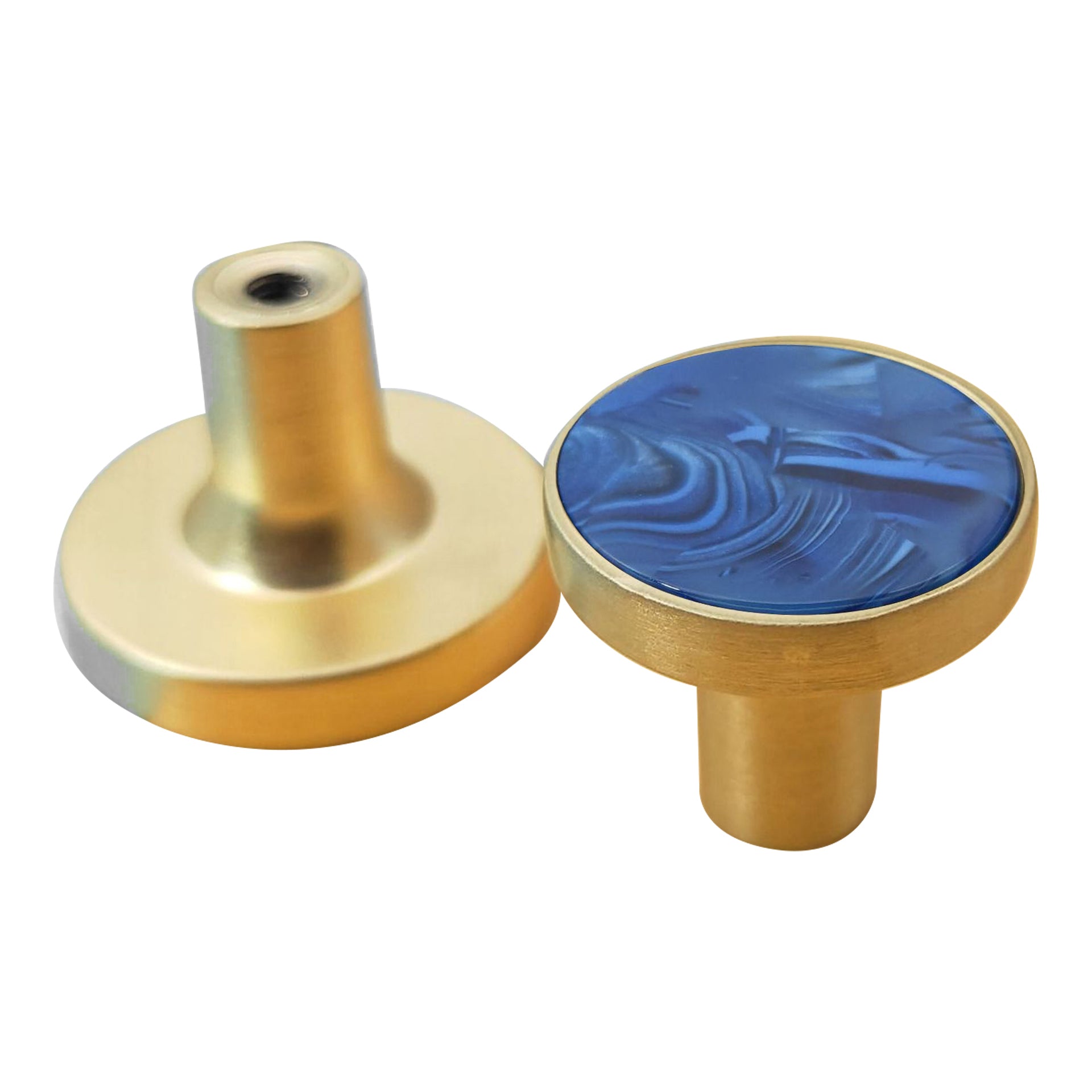 Zinc Alloy Shell Marble Texture Furniture Round Handle Drawer Wardrobe Cabinet Door Knob, 22mm Screw