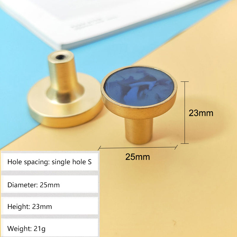 Zinc Alloy Shell Marble Texture Furniture Round Handle Drawer Wardrobe Cabinet Door Knob, 22mm Screw