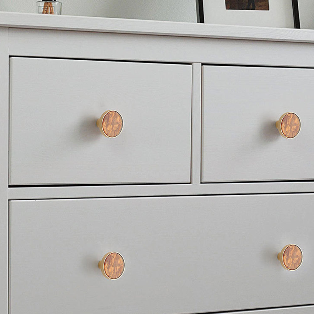 Zinc Alloy Shell Marble Texture Furniture Round Handle Drawer Wardrobe Cabinet Door Knob, 22mm Screw