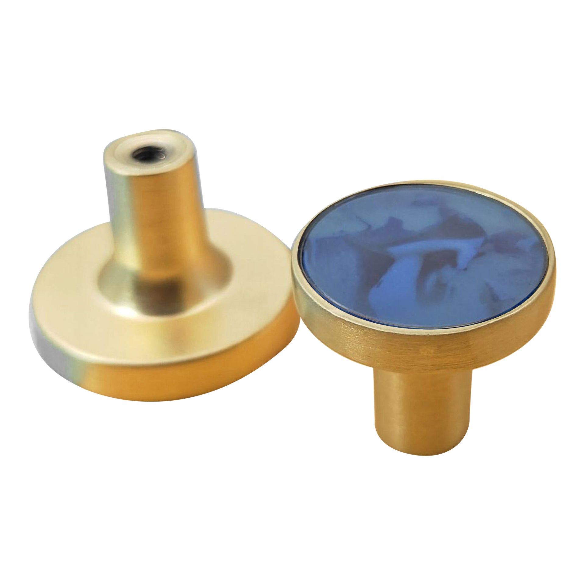 Zinc Alloy Shell Marble Texture Furniture Round Handle Drawer Wardrobe Cabinet Door Knob, 22mm Screw