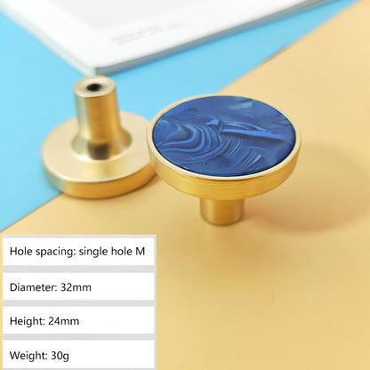 Zinc Alloy Shell Marble Texture Furniture Round Handle Drawer Wardrobe Cabinet Door Knob, 22mm Screw
